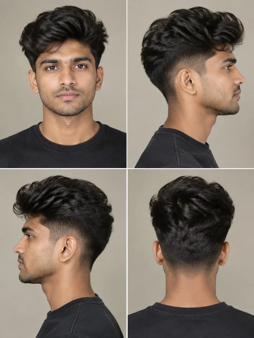 4-Angle Barber Hairstyle Poster