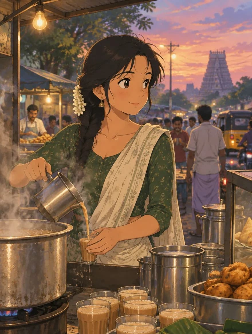 Anime-Inspired Street Food Stall