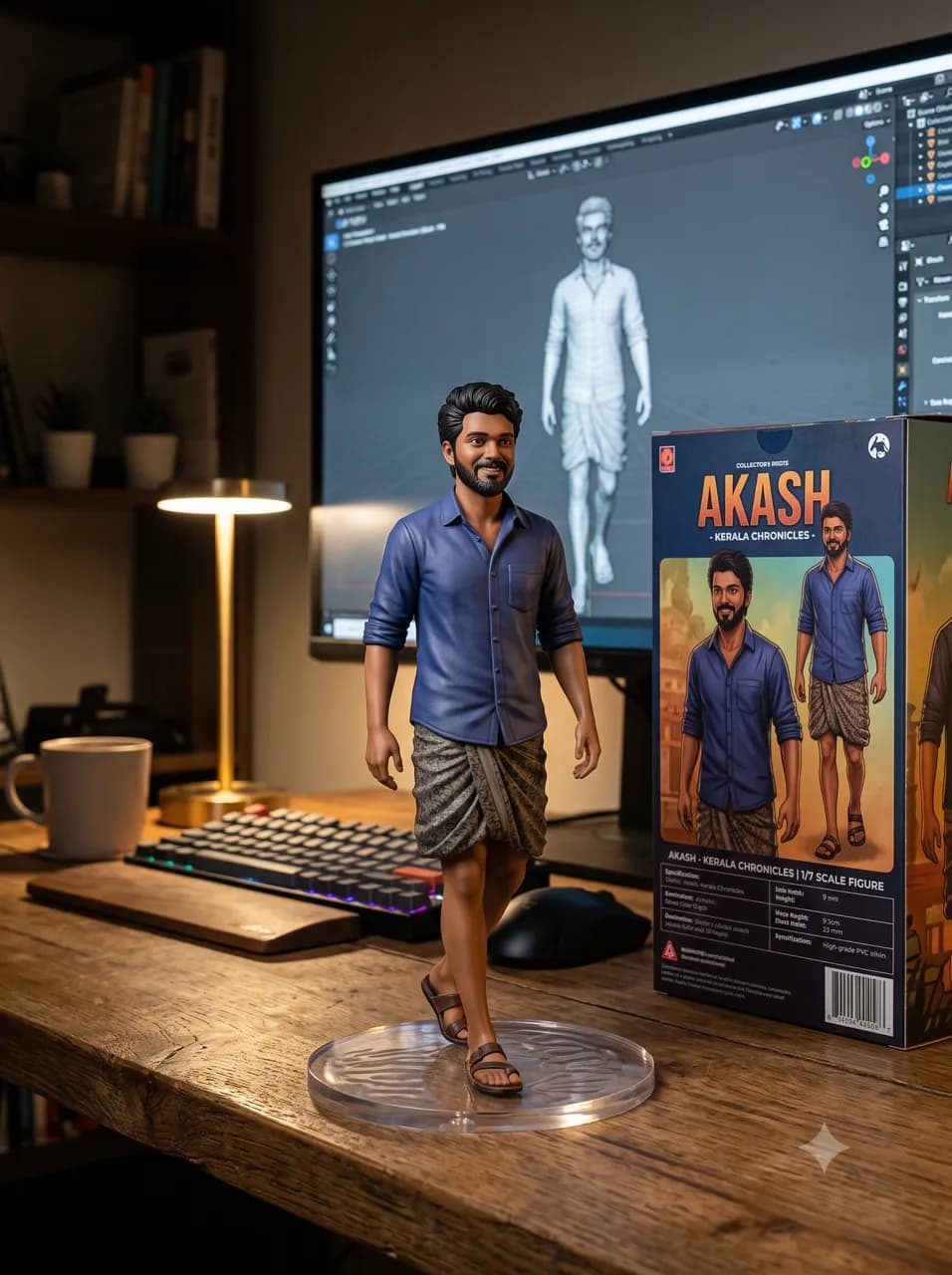 3D Collectible Figurine on Desk