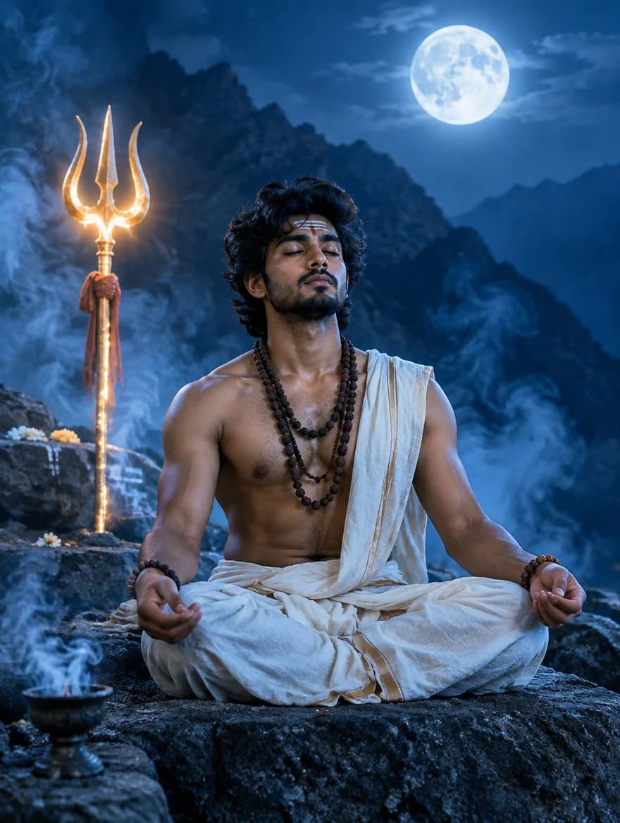 Lord Shiva Meditative Silhouette