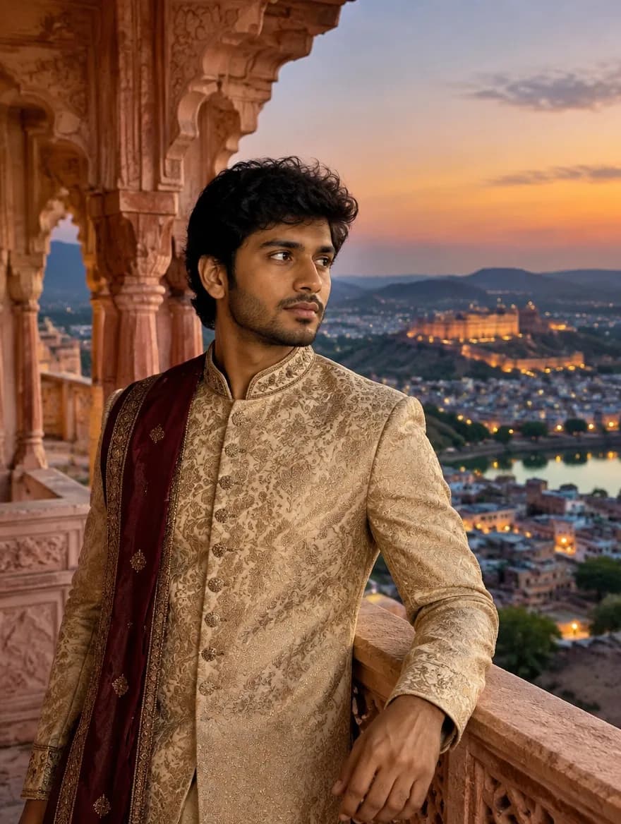 Royal Amber Fort Balcony Portrait