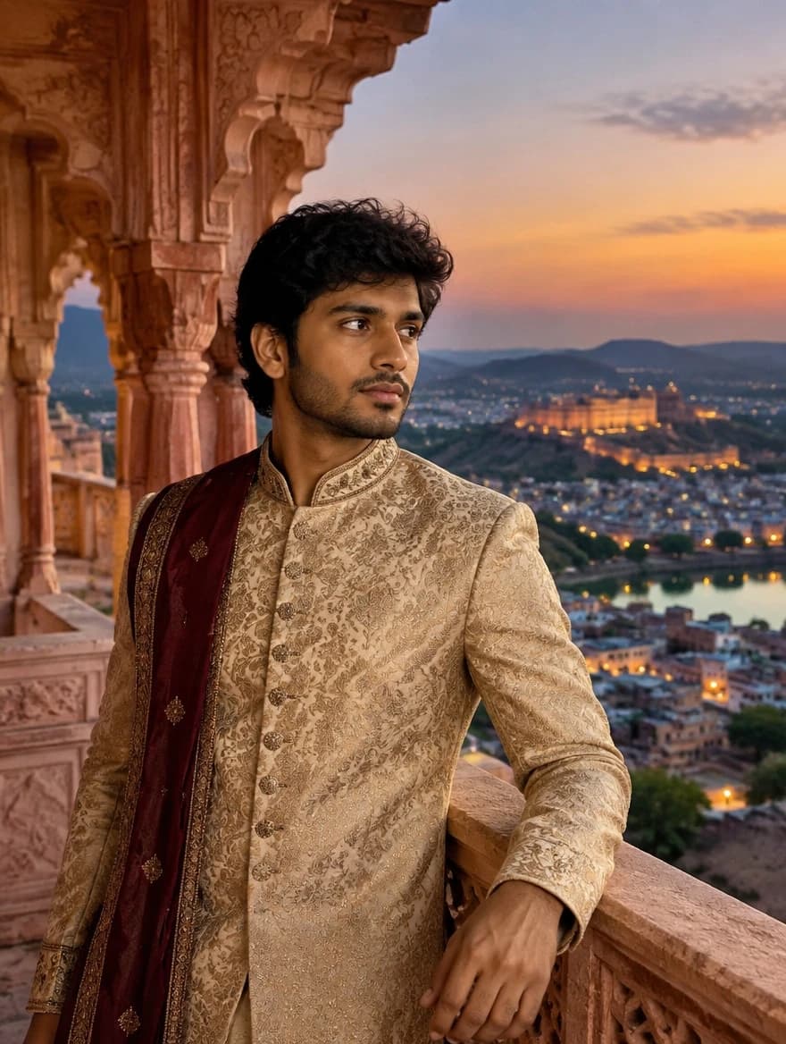 Royal Amber Fort Balcony Portrait