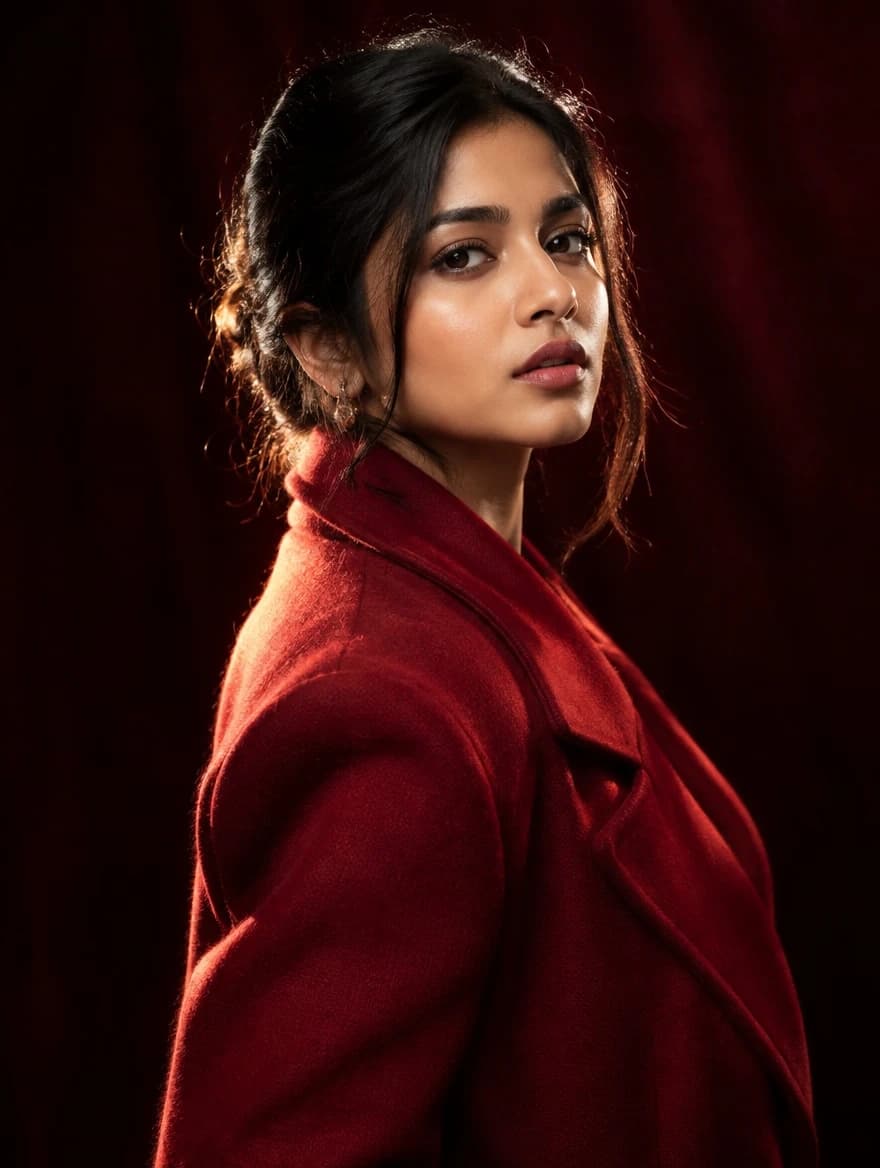 Crimson Overcoat Velvet Studio