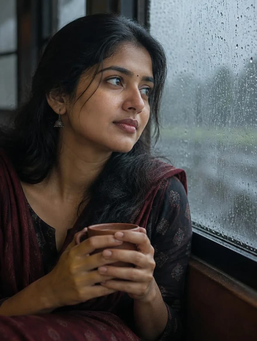 Chai Cup on Rainy Window Sill