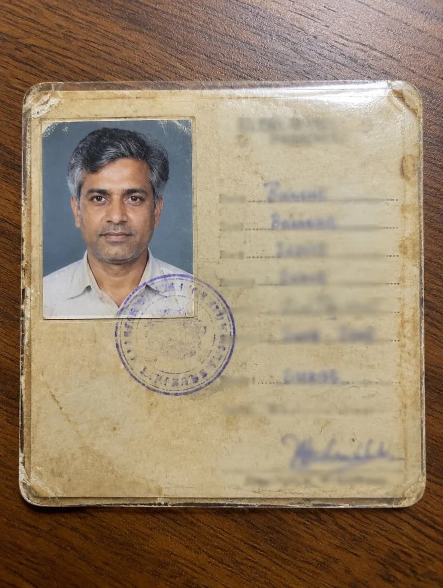 Vintage College ID Card Photo