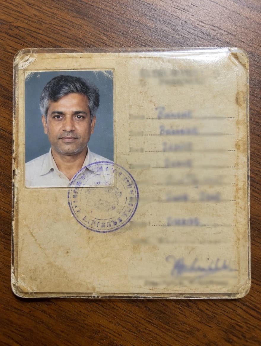 Vintage College ID Card Photo
